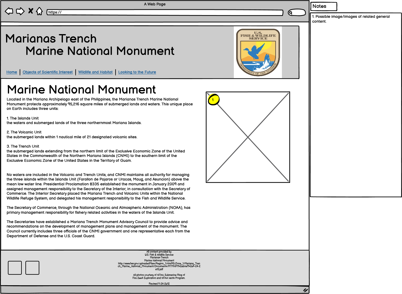 a wireframe for the homepage